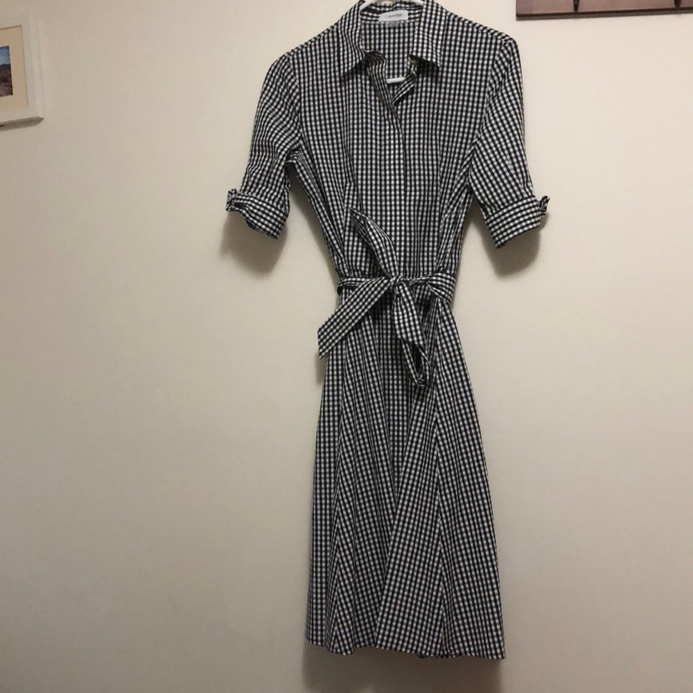 Calvin Klein Checkered Wrap Dress size 4